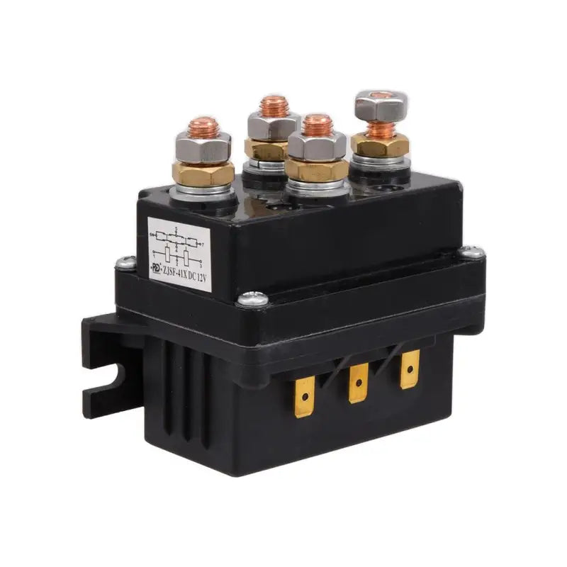 Black electrical relay with copper terminals for WXV003 TrailFX XV95 Winch Solenoid