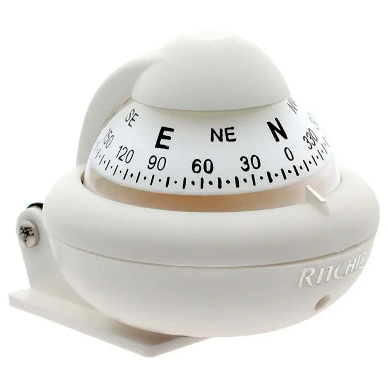 White marine compass from X-10W-M Ritchie Navi Compass with a 2-inch dial