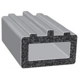 Rectangular metal profile with foam core for Trimlok EPDM sponge D rib seal application