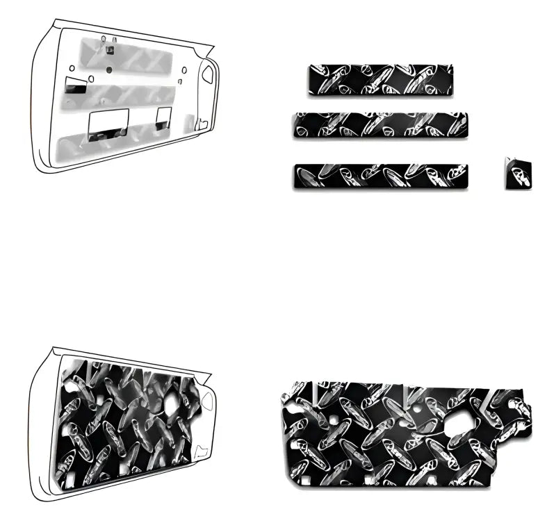 Black and silver bandana phone case for Ford Mustang door kit