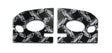 Black sound-dampening pads with oval cutouts for Ford Mustang package tray damping system