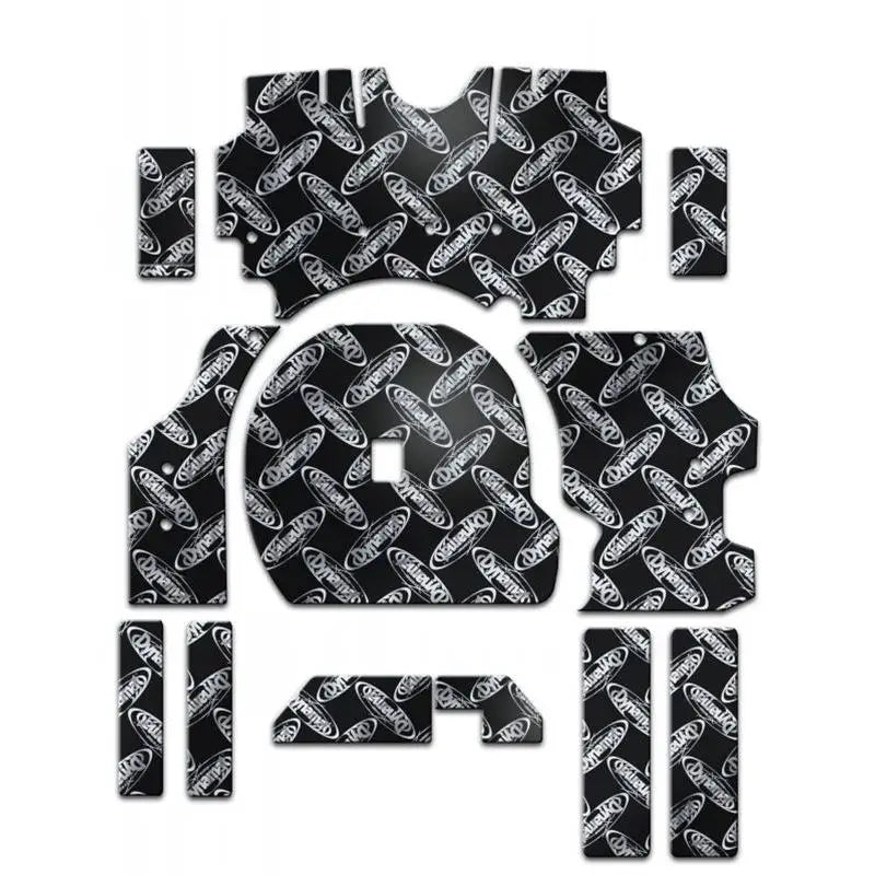 Black and white Audi logo floor mats for Ford Mustang with superior sound control