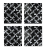 Black coasters with oval logo pattern for Ford Mustang roof kit, ideal dynamat roof kit accessory
