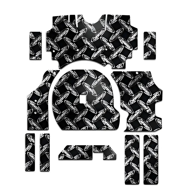 XFO M5 U Dynamat Ford Mustang seat cover with diamond plate and thermal insulation