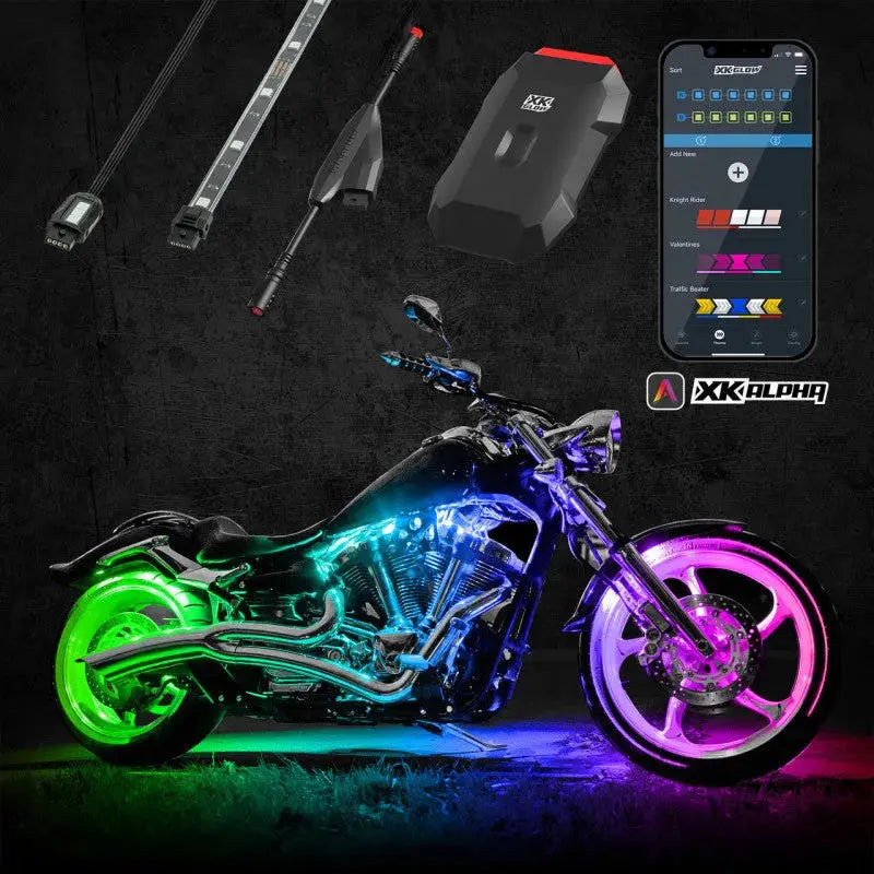 XK Glow Addressable LED Motorcycle Accent Light Kits Advanced XKalpha App Controlled - Lights