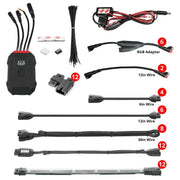 XK Glow Addressable LED Motorcycle Accent Light Kits Advanced XKalpha App Controlled - Lights
