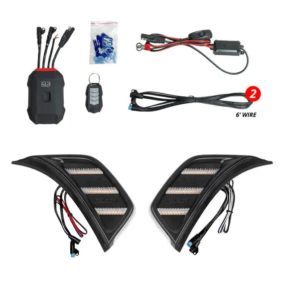 XK Glow Compatible With Third-Party Apps Side Marker Light - LED MX-Vent-RGB-KIT - Xkmax App Control Jeep Air Vent Lig