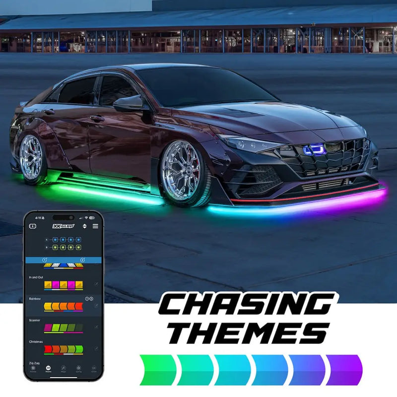 XK Glow Compatible With Third-Party Apps Underbody Light Kit MX-CAR-PRO - Xkmax Rgbw 16PC Underglow