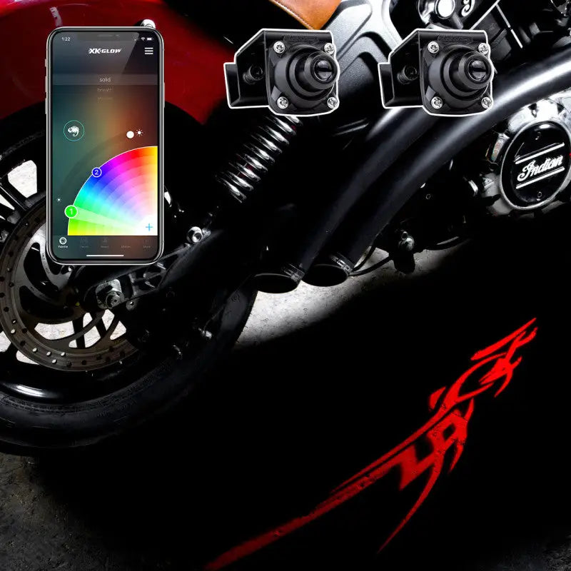 Motorcycle LED accent lighting kit with smartphone control, perfect for RV parts & accessories