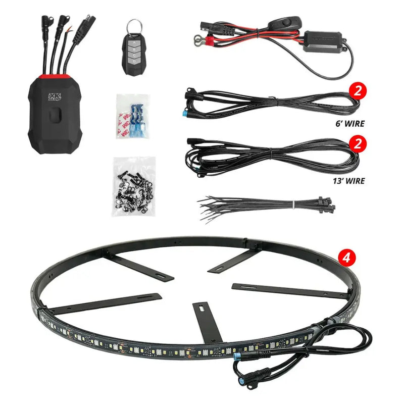 XK Glow Firmware Update Capability Wheel Light Ring MX-Wheel-KIT - Xkmax Rgbw Lite