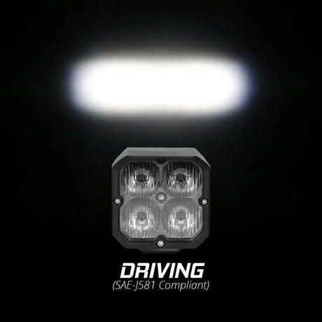 XK Glow Flush Mount XKchrome 20w LED Cube Light w/ RGB Accent Light Kit w/ Cntrlr- Driving Beam 2pc - XKGLOW