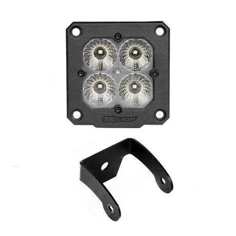 Black flush mount 20w LED cube light with RGB accent and U-bracket for XK Glow XKchrome