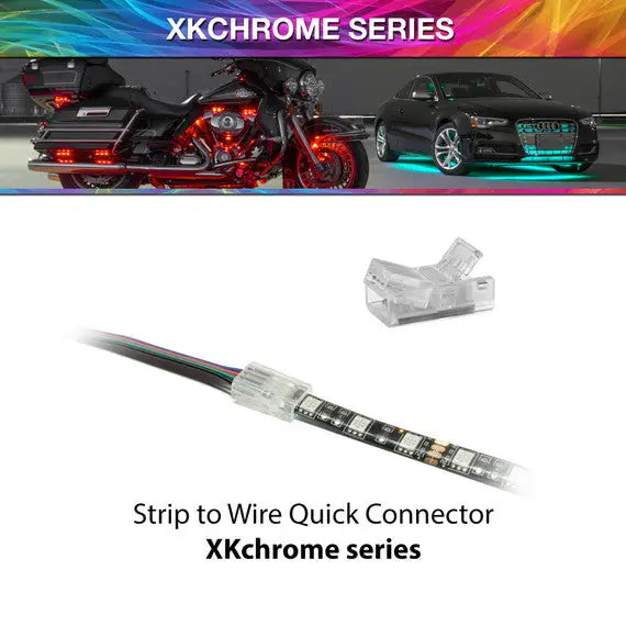 XK Glow Does Not Require Any Soldering Rope Light Connector XK-4P-CNT-SW - 4PIN Strip-Wire Xkchrome