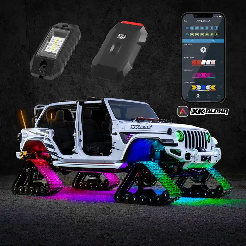 XK Glow RGBW Addressable LED Rock Light Kits Standard XKalpha App Controlled - Lights