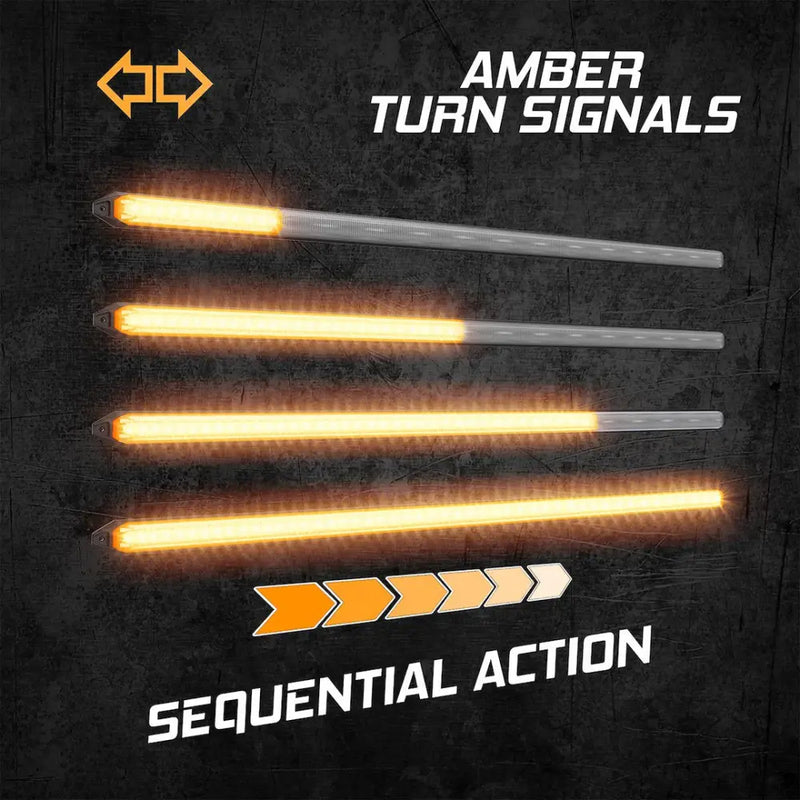 XK Glow Sequential Amber Turn Signal Grille Light - LED XK041029-14 - 14IN Bar Switchback Grill