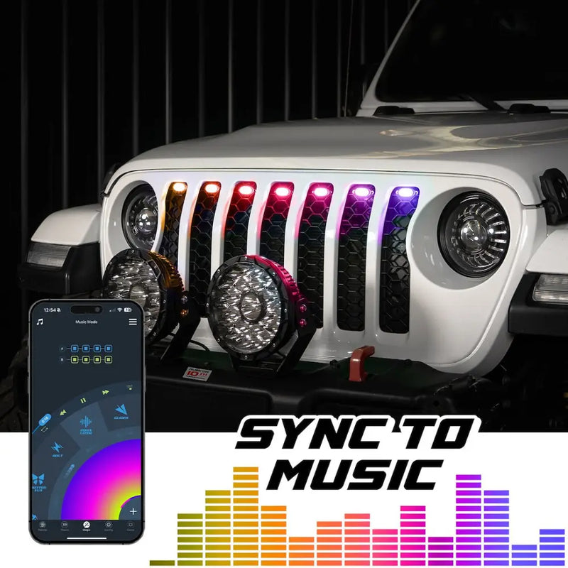 XK Glow Compatible With Third-Party Apps Grille Light - LED MX-Gpod-4 - Xkmax 4PC PRE-Runner Style Rgbw