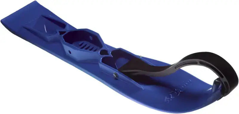 Blue plastic mini ski board with black handle, easy steering effort for kids fun