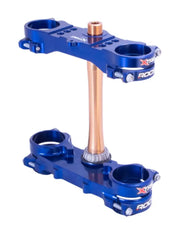 XTrig 2024 Yamaha YZ250F/ 23+ YZ450F ROCS Tech Triple Clamp 22 mm. Offset M12 - Blue - XTrig