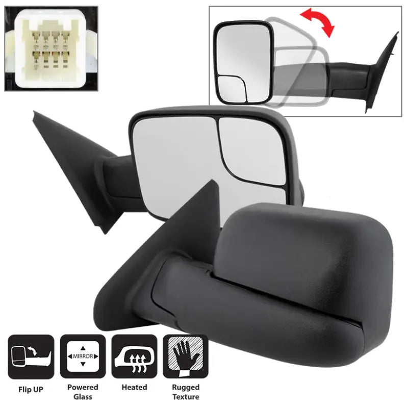xTune 02-09 Dodge Ram 1500/2500/3500 Extendable - Power Heated Mirrors MIR-DRAM02-PW-SET - Truck & Automotive