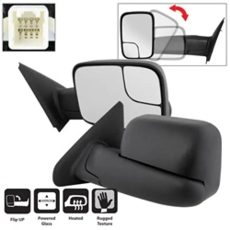 xTune 02-09 Dodge Ram 1500/2500/3500 Extendable - Power Heated Mirrors MIR-DRAM02-PW-SET - Truck & Automotive