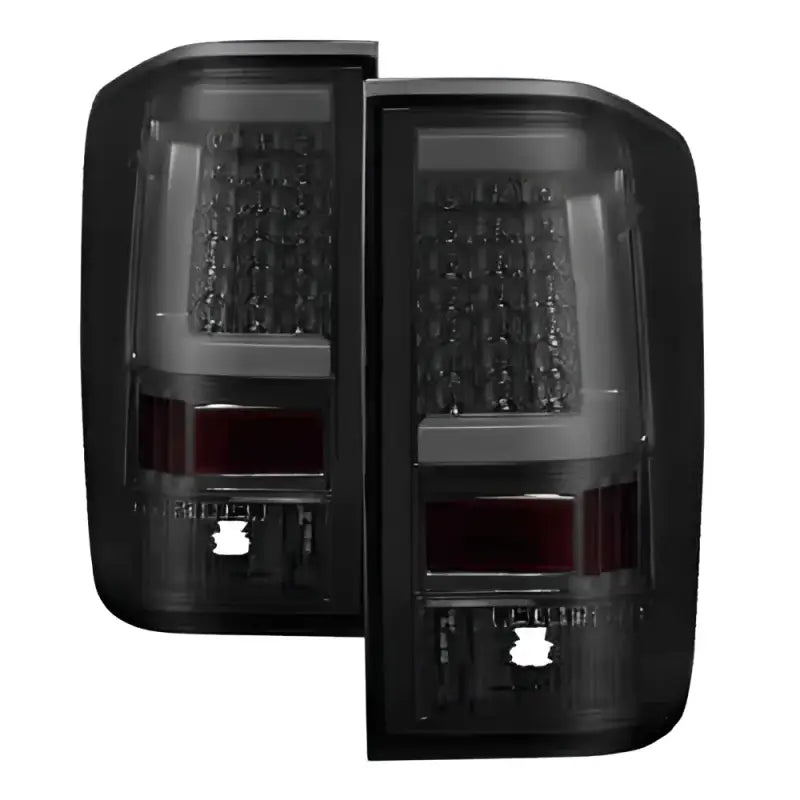 Smoked LED tail lights for Nissan Titan with sleek light bar design perfect upgrade