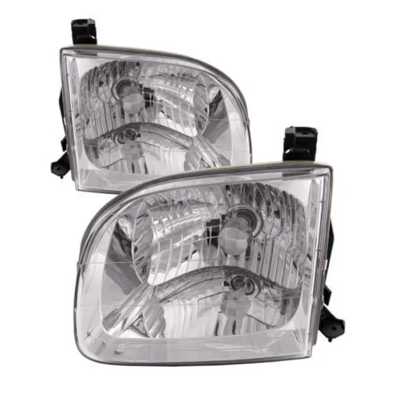 Pair of clear OEM LED headlights for Toyota Corolla 14-16, black with chrome finish