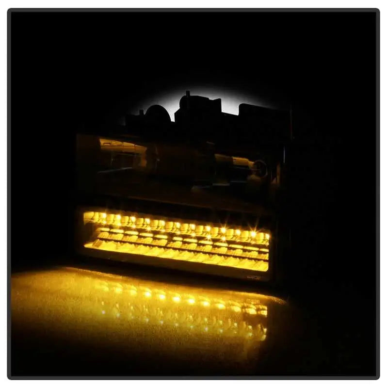 Xtune 92-94 Blazer Full Size Corner/LED Bumper Headlights Black HD-JH-CCK88-LED-AM-BK-SET 