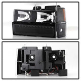 Xtune 92-94 Blazer Full Size Corner/LED Bumper Headlights Black HD-JH-CCK88-LED-AM-BK-SET 