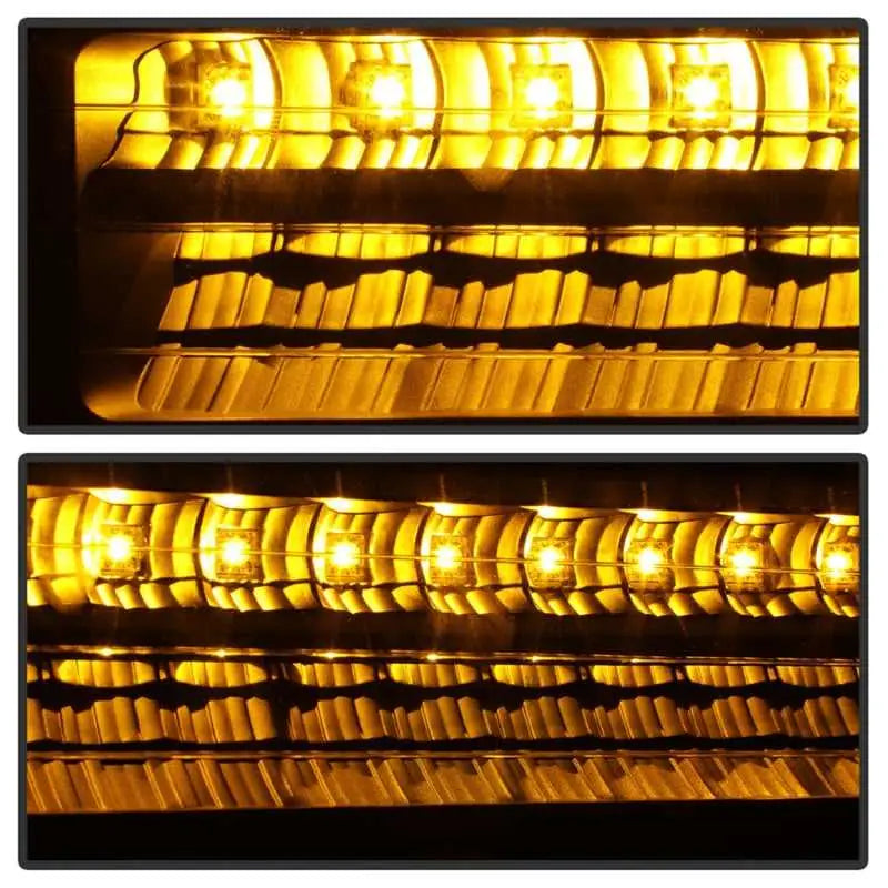 Xtune 92-94 Blazer Full Size Corner/LED Bumper Headlights Black HD-JH-CCK88-LED-AM-BK-SET 