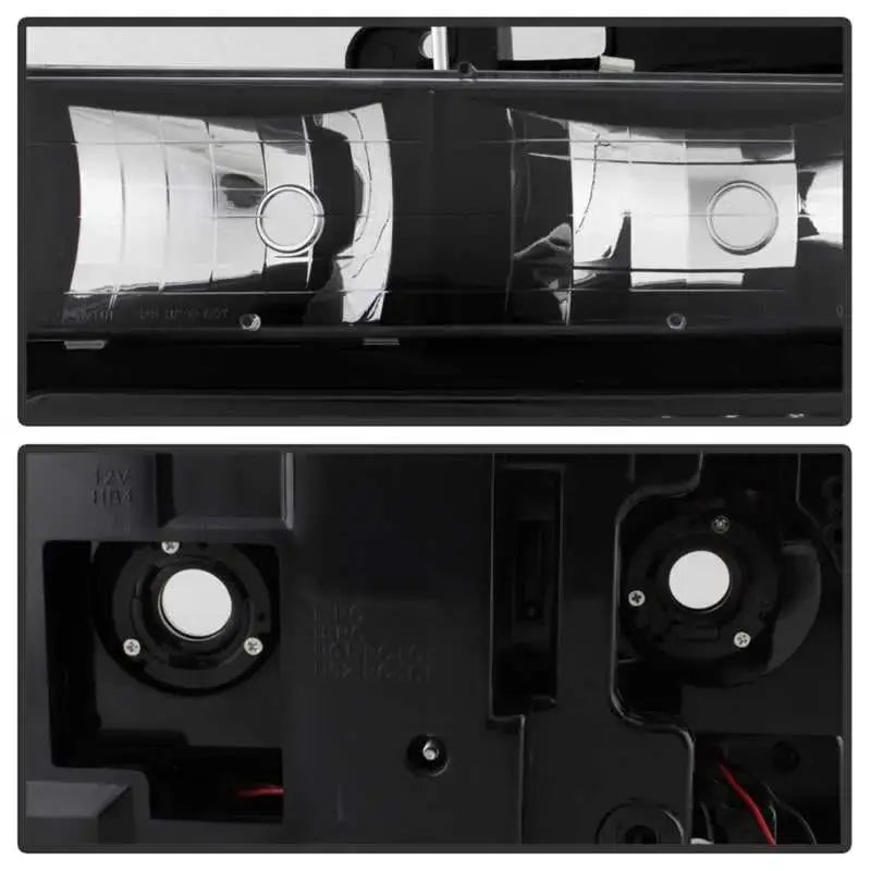 Xtune 92-94 Blazer Full Size Corner/LED Bumper Headlights Black HD-JH-CCK88-LED-AM-BK-SET 