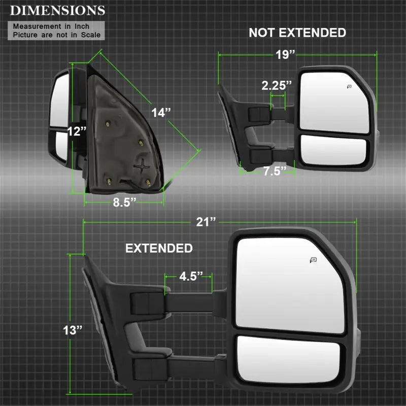 xTune 99-07 Ford Super Duty Heated LED Signal Power Mirrors - Smk (Pair) (MIR-FDSD99S-G4-PW-SM-SET) 