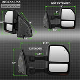 xTune 99-07 Ford SuperDuty Heated LED Telescoping Pwr Mirrors-Smk (Pair) (MIR-FDSD99S-G4-PW-RSM-SET) 