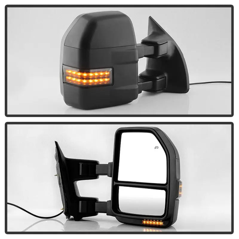 xTune 99-07 Ford SuperDuty Heated LED Telescoping Pwr Mirrors-Smk (Pair) (MIR-FDSD99S-G4-PW-RSM-SET) 