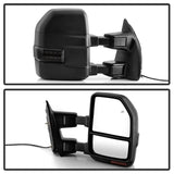 xTune 99-07 Ford SuperDuty Heated LED Telescoping Pwr Mirrors-Smk (Pair) (MIR-FDSD99S-G4-PW-RSM-SET) 