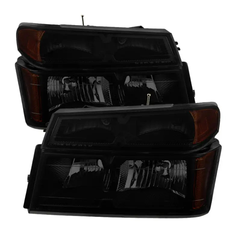 Blacked-out OEM headlights with bumper lights for Chevy Colorado 04-12 HD-JH-CCOL04-SET-BSM