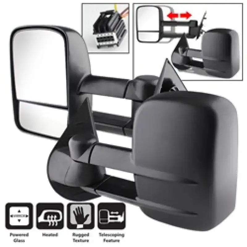 Xtune Chevy Silverado 07-12 L&R Manual Extendable Power Heated Adjust Mirror MIR-CSIL07-PW-SET - Truck & Automotive