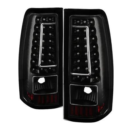 Black LED tail lights for Chevy Silverado 1500-2500-3500 03-06 C-Shape LED tail light