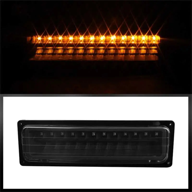 Xtune GMC Yukon 92-93 Crystal Headlights w/ Corner & LED Bumper Black HD-JH-GMCCK88-LED-AM-BK-SET 