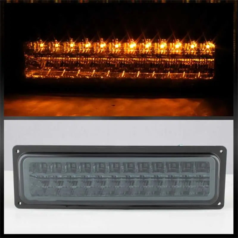 Xtune GMC Yukon 92-93 Crystal Headlights w/ Corner & LED Bumper Smoke HD-JH-GMCCK88-LED-AM-SM-SET 