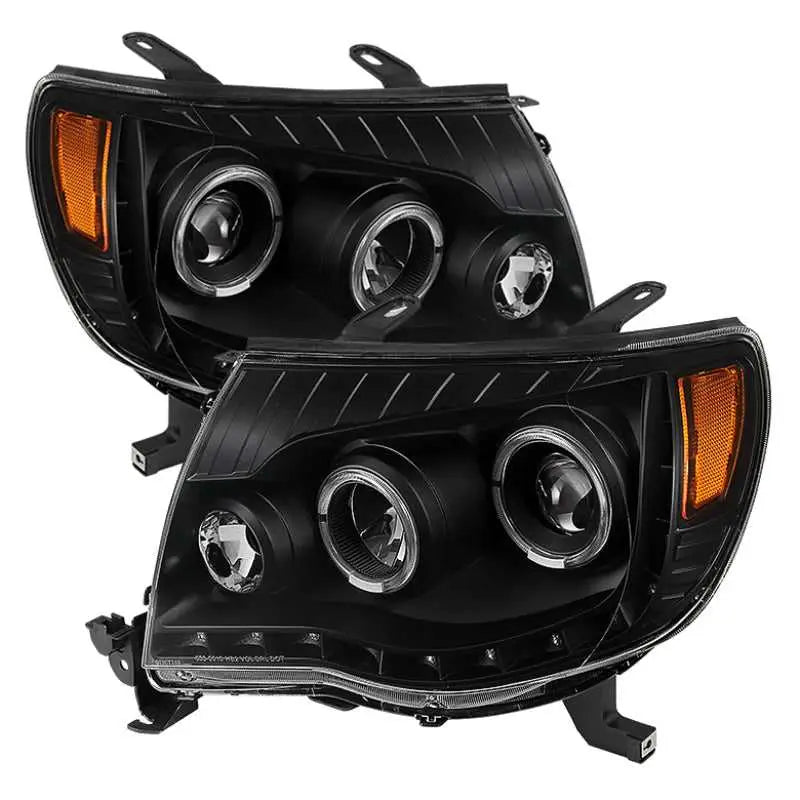 SPYDER Xtune Toyota Tacoma 05-11 Halo Projector Headlights Black PRO-JH-TT05-LED-BK