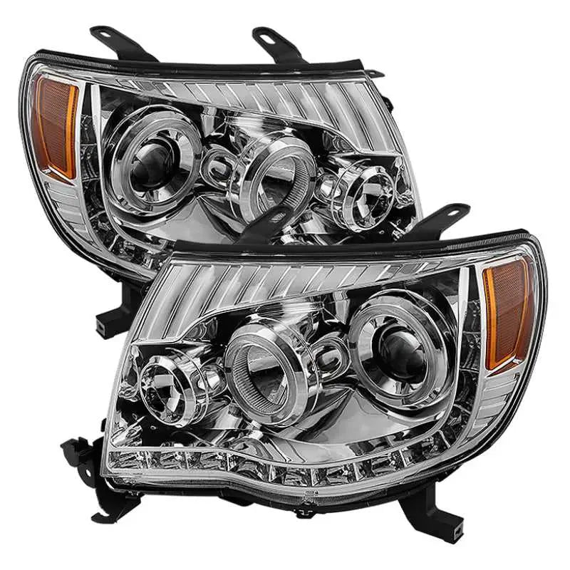 SPYDER Xtune Toyota Tacoma 05-11 Halo Projector Headlights Chrome PRO-JH-TT05-LED-C