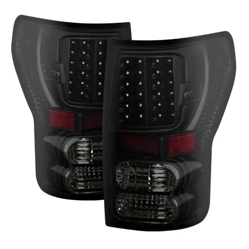 Smoked LED tail lights for Toyota Tundra in black smoke style from Xtune