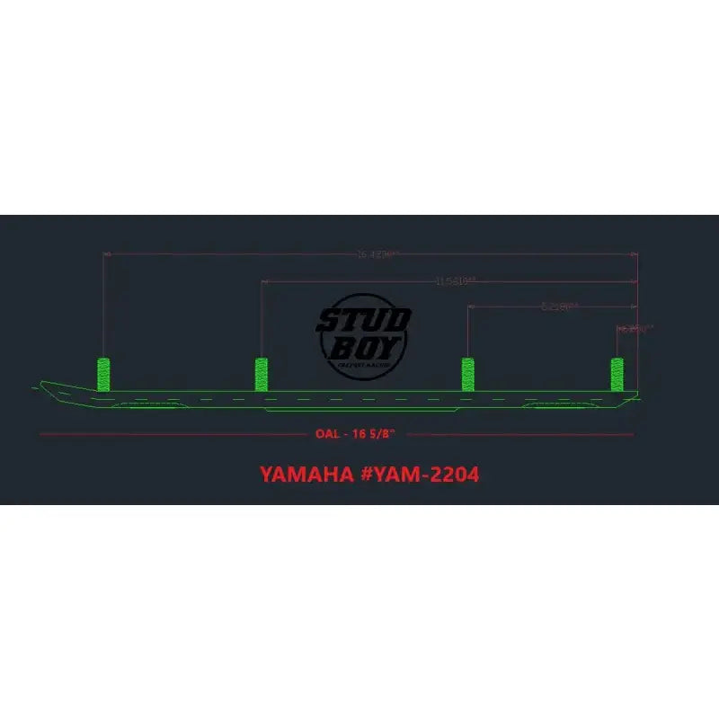 YAM-R2204-60 Stud Boy Round Bars 6 Inch Yam - Skis/Carbides/Runners