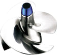 Shiny metal impeller with blue hub for RV parts and accessories or powersports trucks