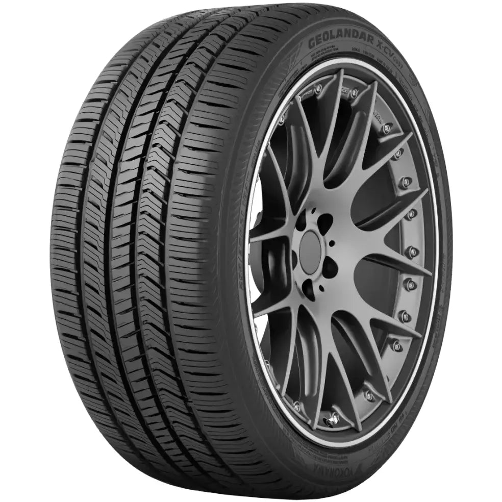 Yokohama Geolandar X-CV tire with intricate tread pattern for all-terrain driving