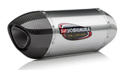 Yoshimura 14210BM520 exhaust slip-on with carbon fiber end cap and polished metal body
