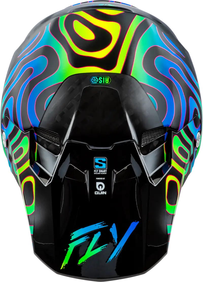 Yth Formula S Carbon Zen Hlmt Black Carbon/Blue/Yellow Yl - FLY RACING