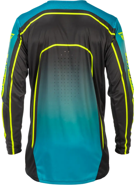 Youth Rayce Bicycle Jersey Teal/Black/Lime Yl - FLY RACING