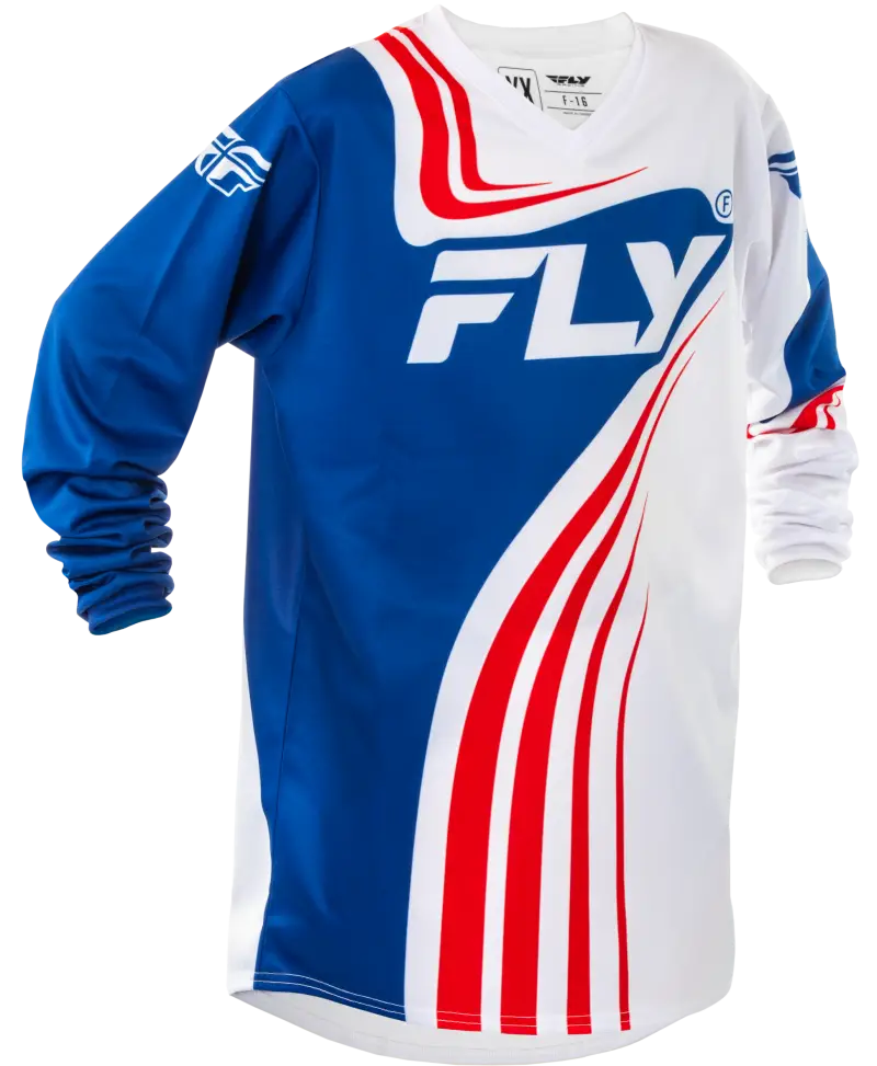 Youth F 16 Jersey Red/White/Blue Ys - FLY RACING