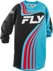 Youth F 16 Jersey Cyan/Black/Red Yxl - FLY RACING